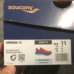 Saucony Kinvara 14 Red White Blue Running Shoes - unworn backup pair